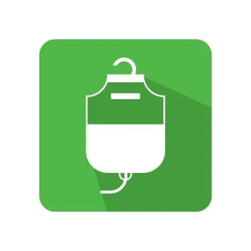 Flat blood bag icon vector illustration on color background Stock Illustration