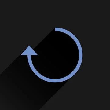 Flat blue arrow icon refresh rotation repeat sign Stock Illustration