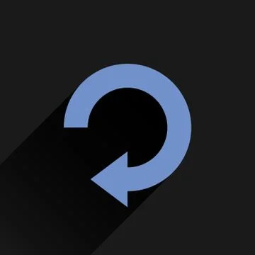 Flat blue arrow icon refresh rotation repeat sign Stock Illustration