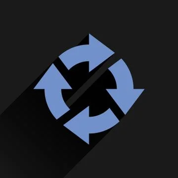 Flat blue arrow icon reset, repeat sign Stock Illustration