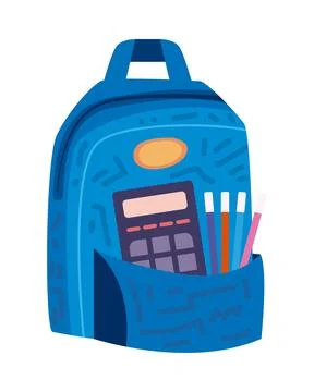 Flat blue backpack イラスト素材