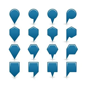 Flat blue color map pin sign location icon Stock-Illustration