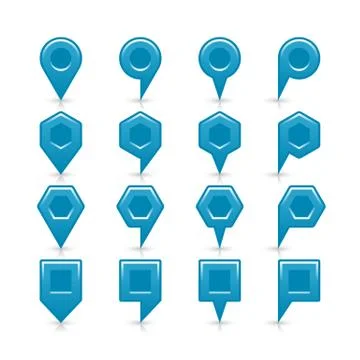 Flat blue color map pin sign location icon Illustrazione stock