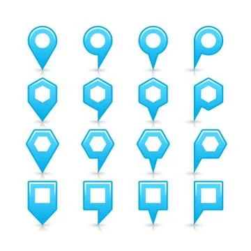 Flat blue color map pin sign location icon Stock-Illustration