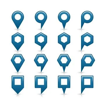 Flat blue color map pin sign location icon Stock-Illustration