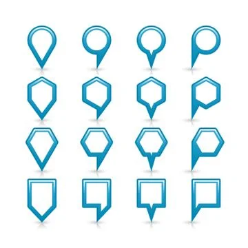 Flat blue color map pin sign location icon Stock-Illustration