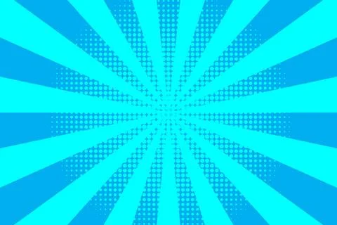 Flat blue comic style background with halftone Stock Illustration