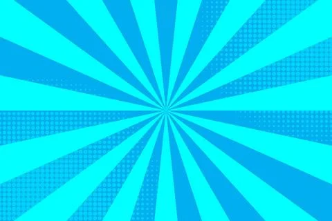 Flat blue comic style background with halftone Illustrazione stock