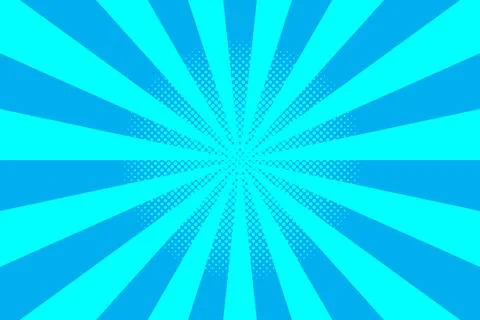 Flat blue comic style background with halftone Illustrazione stock