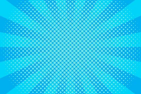 Flat blue comic style background with halftone イラスト素材