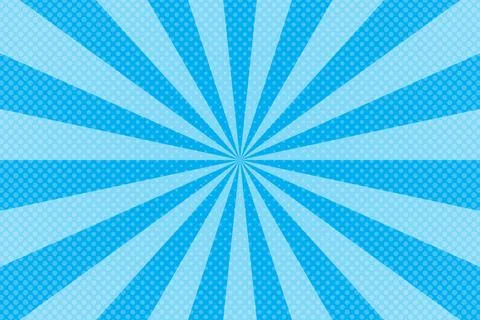 Flat blue comic style background with halftone Stock Illustration