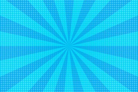 Flat blue comic style background with halftone イラスト素材