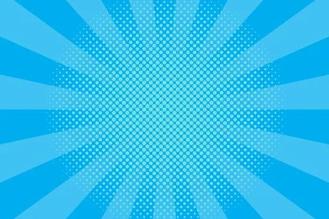 Flat blue comic style background with halftone Illustrazione stock