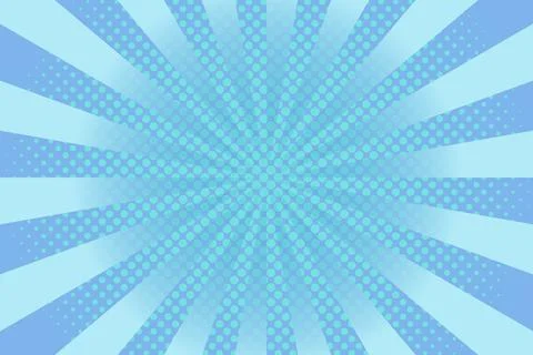 Flat blue comic style background with halftone Stock Illustration