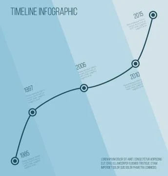 Flat blue diagonal timeline infographic Stock Illustration