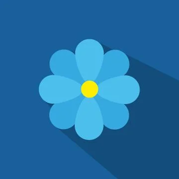 Flat Blue Flower Stock Illustration