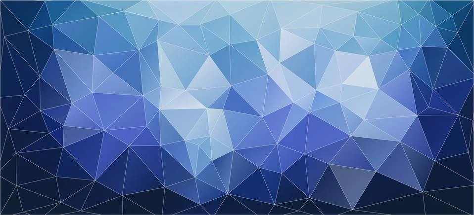 Flat blue geometric triangle wallpaper. Vector background Stock Illustration