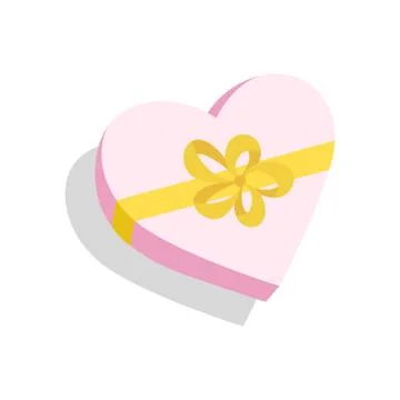 Flat blue Gift Box Present with Red Bow icon design and shadow vector Stock Illustration