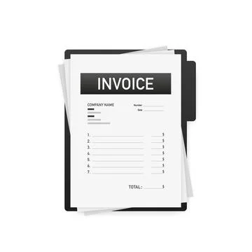 Flat blue invoice illustration. Vector flat illustration. Payment check Stockillustratie