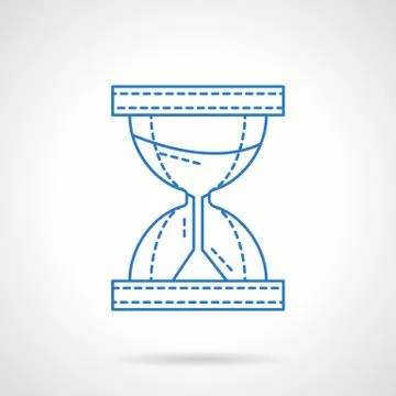 Flat blue line hourglass vector icon 스톡 일러스트