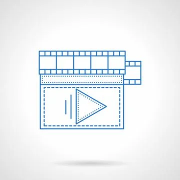 Flat blue line storyboard vector icon Stock Illustration