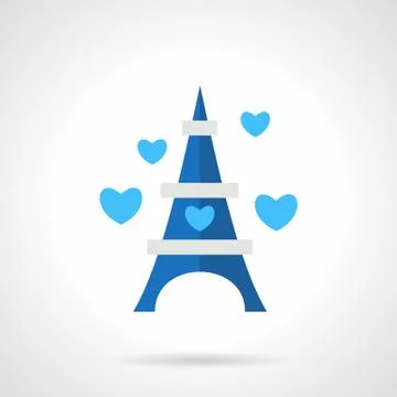 Flat blue romantic trip vector icon Illustrazione stock