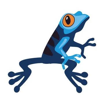 Flat blue toad Stock Illustration