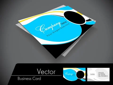 Flat blue  vector business card,For more bsiness card of this type please v.. イラスト素材