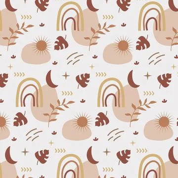 Flat boho pattern design 스톡 일러스트