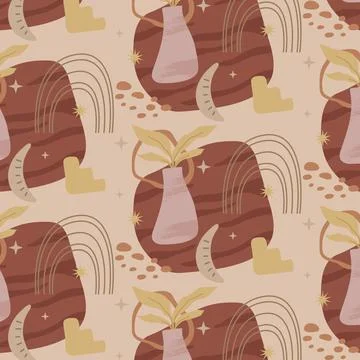 Flat boho pattern design Stock Illustration