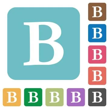 Flat Bold font type icons Stock Illustration