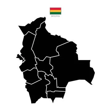 Flat Bolivia map with division to region Stock Illustration