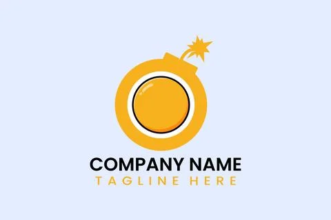 Flat bomb boiled egg logo template illustration Stock Illustration