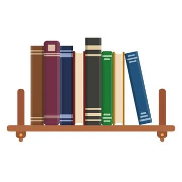 Flat book icon. Library books, open dictionary page and encyclopedia on stand Stock Illustration