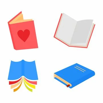 Flat Book Icon Set for Education and Reading. Book education icon vector set Stock Illustration