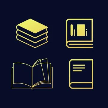 Flat Book icon set. symbol vector Illustration. Stock Illustration