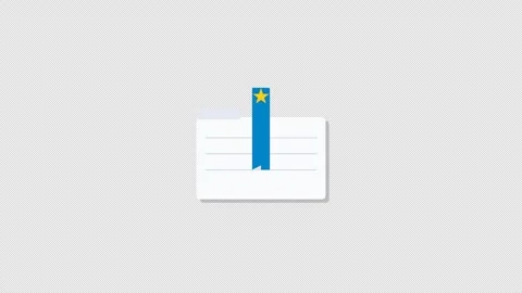 Flat Bookmark Save Ribbon Folder Floating Tag Transparent Stock Footage 346696681