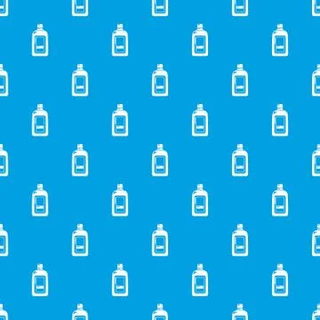 Flat bottle pattern vector seamless blue Illustrazione stock