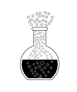 Flat bottom chemical flask on a white background Stock Illustration