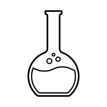 Flat bottomed flask. Icon Stock Illustration