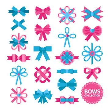 Flat Bows Collection Stock Illustration