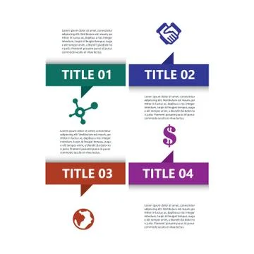 Flat Box Infographic Design Template Stock Illustration