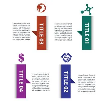 Flat Box Infographic Design Template Stock Illustration