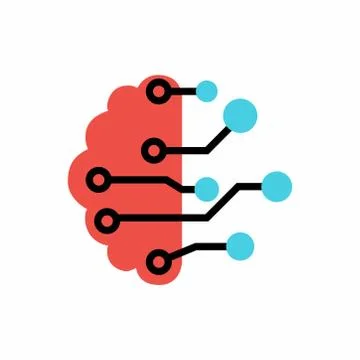 Flat brain icon on a white background. Vector illustration Illustrazione stock