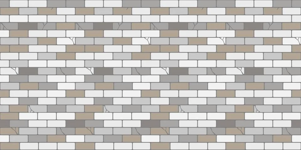 Flat Brick Wall Seamless Texture Decorative Background Vector Illustration Stock Illustration