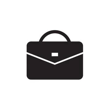 Flat briefcase icon symbol vector Illustration. Stock Illustration