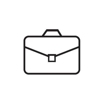 Flat briefcase icon symbol vector Illustration. Stock Illustration