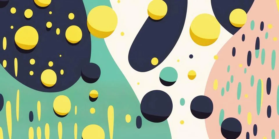 Flat bright abstract background from circles and bubbles. Stock Illustration