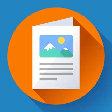 Flat Brochure Vector Icon Stock Illustration