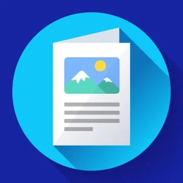 Flat Brochure Vector Icon Stock Illustration
